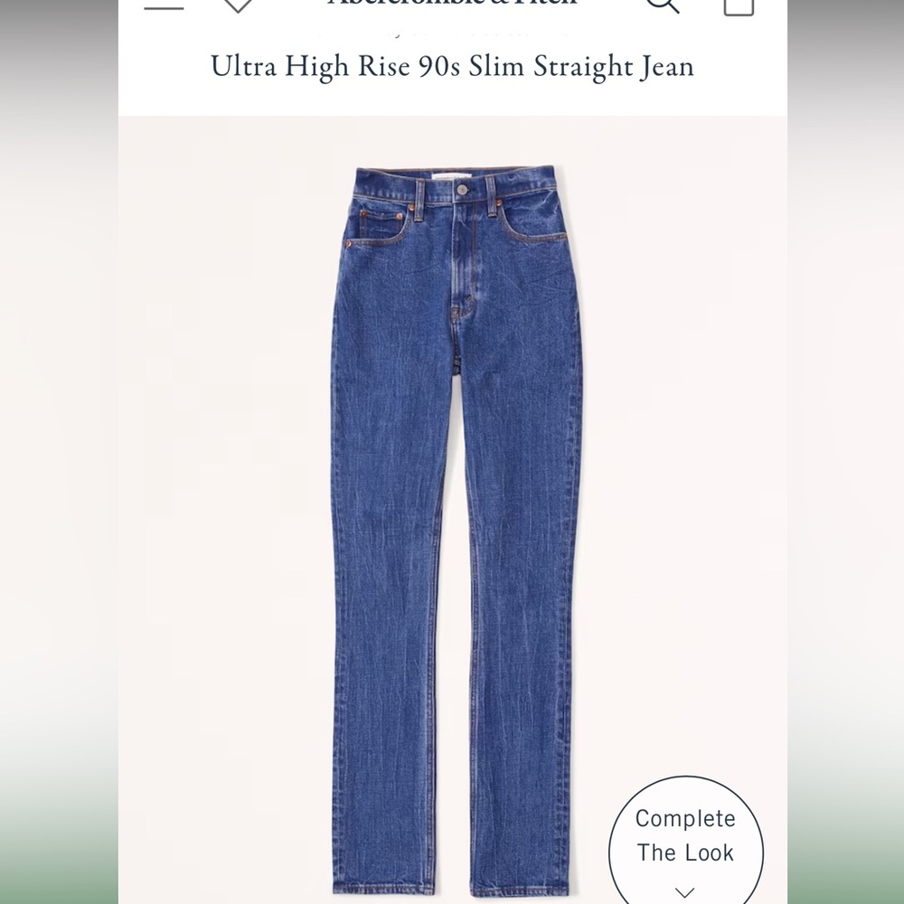 Abercrombie Curve Love 90s Slim Straight Ultra High Rise in Dark